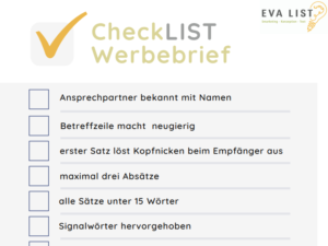 Checkliste Werbebrief